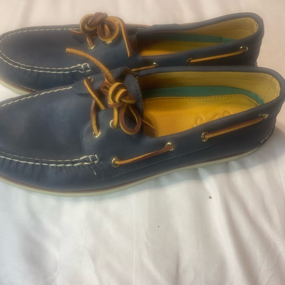 Sperry Blue and Tan Boat Shoes